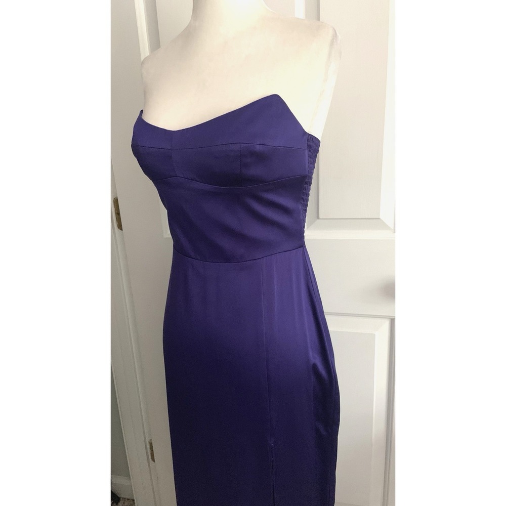 NWT Amanda Uprichard Ivy Strapless Slit leg Boned Bodice SILK Dress Glamour sz S